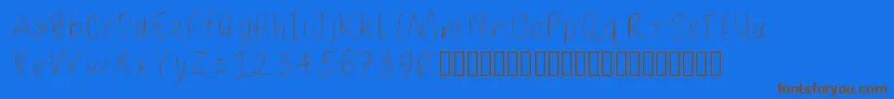 Шрифт Loulousscribble – коричневые шрифты на синем фоне