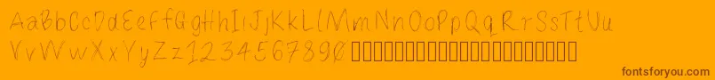 Шрифт Loulousscribble – коричневые шрифты на оранжевом фоне