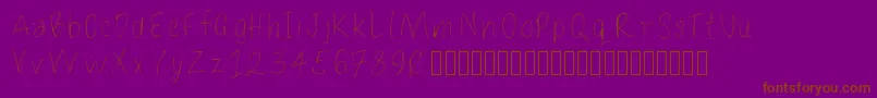 フォントLoulousscribble – 紫色の背景に茶色のフォント