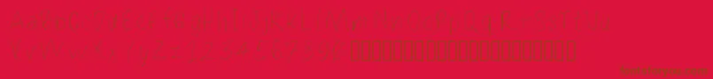 Czcionka Loulousscribble – brązowe czcionki na czerwonym tle