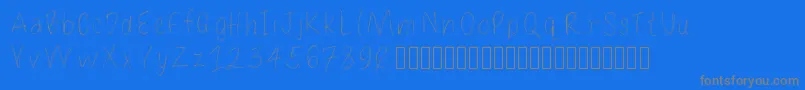 Loulousscribble-Schriftart – Graue Schriften auf blauem Hintergrund