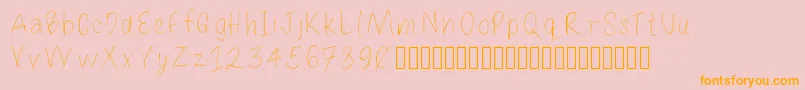 Шрифт Loulousscribble – оранжевые шрифты на розовом фоне