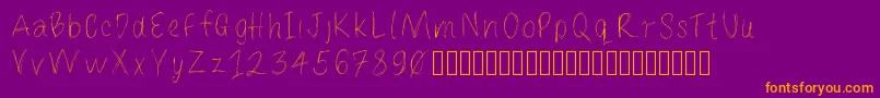 Шрифт Loulousscribble – оранжевые шрифты на фиолетовом фоне