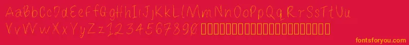Loulousscribble Font – Orange Fonts on Red Background