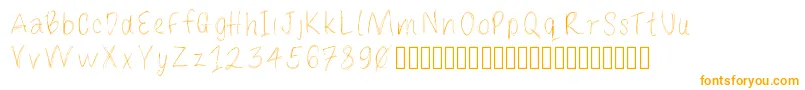 Loulousscribble-Schriftart – Orangefarbene Schriften auf weißem Hintergrund