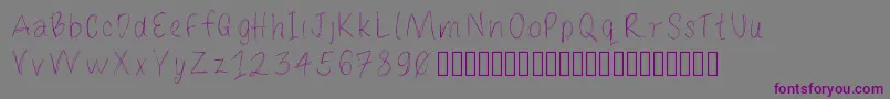 Шрифт Loulousscribble – фиолетовые шрифты на сером фоне
