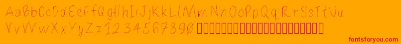 Шрифт Loulousscribble – красные шрифты на оранжевом фоне