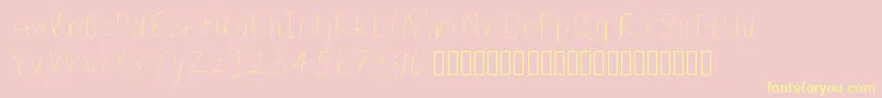 Loulousscribble-Schriftart – Gelbe Schriften auf rosa Hintergrund
