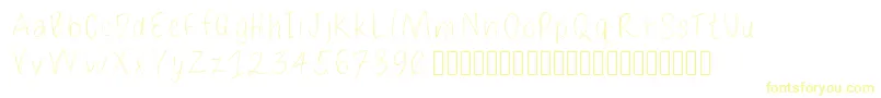 Loulousscribble-fontti – keltaiset fontit valkoisella taustalla