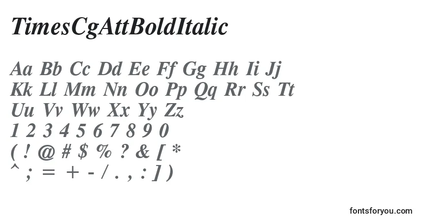 Czcionka TimesCgAttBoldItalic – alfabet, cyfry, specjalne znaki
