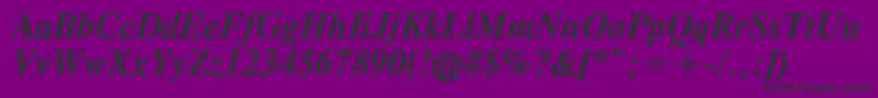 TimesCgAttBoldItalic Font – Black Fonts on Purple Background