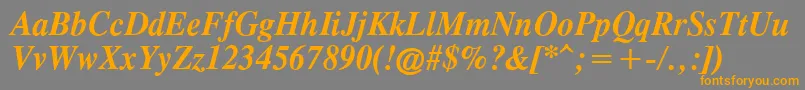 TimesCgAttBoldItalic Font – Orange Fonts on Gray Background