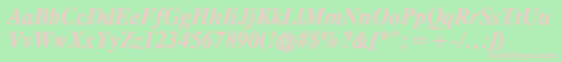 TimesCgAttBoldItalic Font – Pink Fonts on Green Background