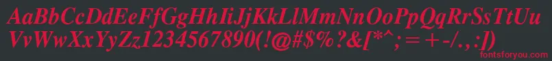 TimesCgAttBoldItalic Font – Red Fonts on Black Background