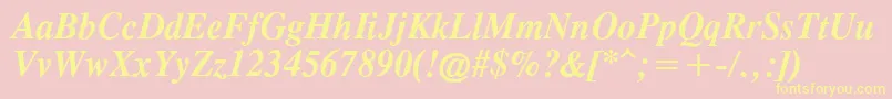 TimesCgAttBoldItalic Font – Yellow Fonts on Pink Background