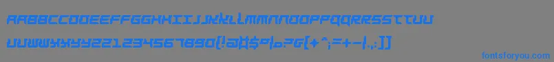 Barbarella-Schriftart – Blaue Schriften auf grauem Hintergrund