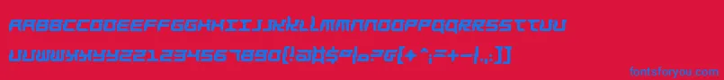 Barbarella Font – Blue Fonts on Red Background