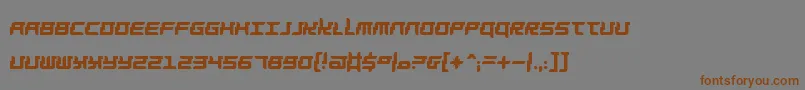 フォントBarbarella – 茶色の文字が灰色の背景にあります。