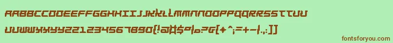 Fonte Barbarella – fontes marrons em um fundo verde