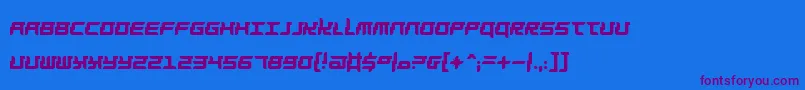 Barbarella-Schriftart – Violette Schriften auf blauem Hintergrund