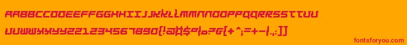Fonte Barbarella – fontes vermelhas em um fundo laranja