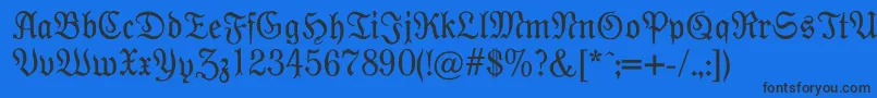 Modernefraktur Font – Black Fonts on Blue Background