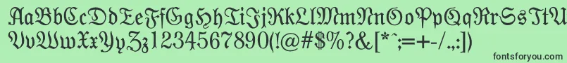 Modernefraktur Font – Black Fonts on Green Background