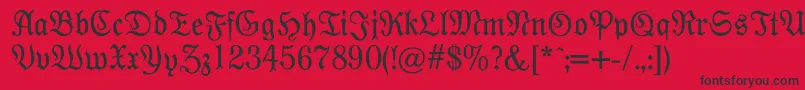 Modernefraktur Font – Black Fonts on Red Background