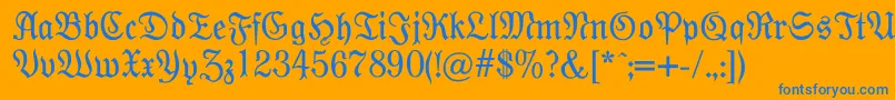 Modernefraktur Font – Blue Fonts on Orange Background