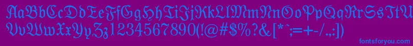 Modernefraktur Font – Blue Fonts on Purple Background