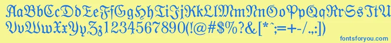 Modernefraktur Font – Blue Fonts on Yellow Background