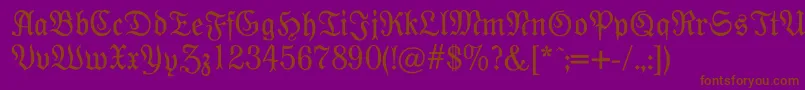Modernefraktur Font – Brown Fonts on Purple Background