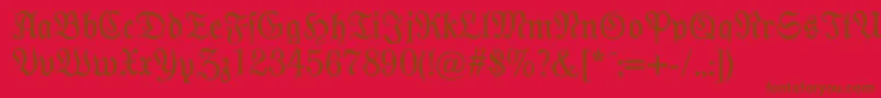 Modernefraktur Font – Brown Fonts on Red Background