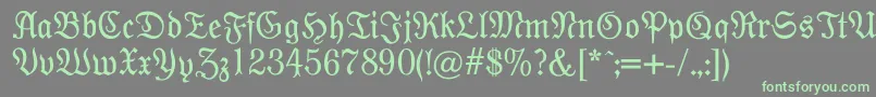 Modernefraktur Font – Green Fonts on Gray Background