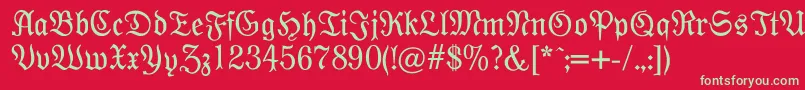 Modernefraktur Font – Green Fonts on Red Background