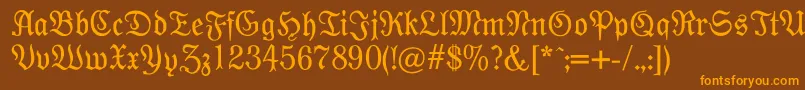 Modernefraktur Font – Orange Fonts on Brown Background
