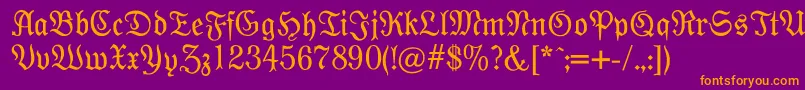 Modernefraktur Font – Orange Fonts on Purple Background