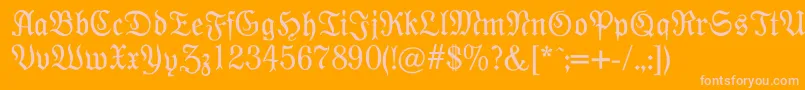 Modernefraktur Font – Pink Fonts on Orange Background