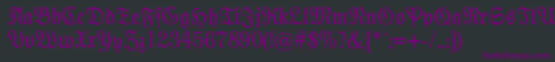 Modernefraktur Font – Purple Fonts on Black Background