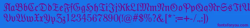 Modernefraktur Font – Purple Fonts on Blue Background