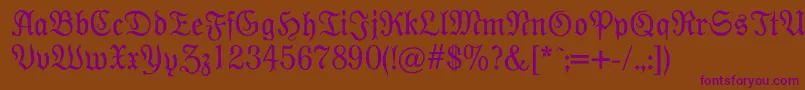 Modernefraktur Font – Purple Fonts on Brown Background
