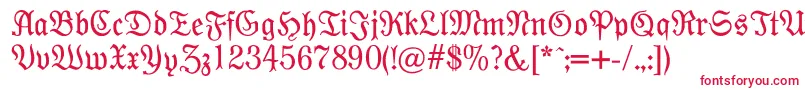 Modernefraktur Font – Red Fonts on White Background