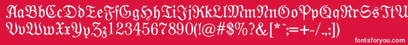 Modernefraktur Font – White Fonts on Red Background