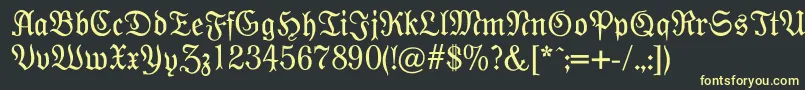 Modernefraktur Font – Yellow Fonts on Black Background