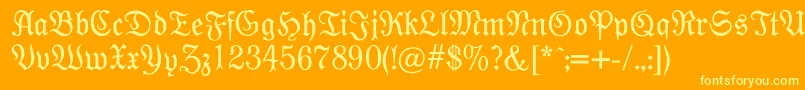 Modernefraktur Font – Yellow Fonts on Orange Background