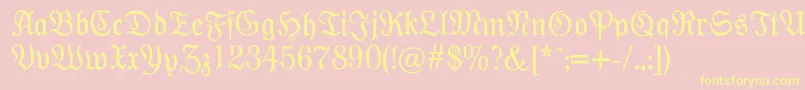 Modernefraktur Font – Yellow Fonts on Pink Background