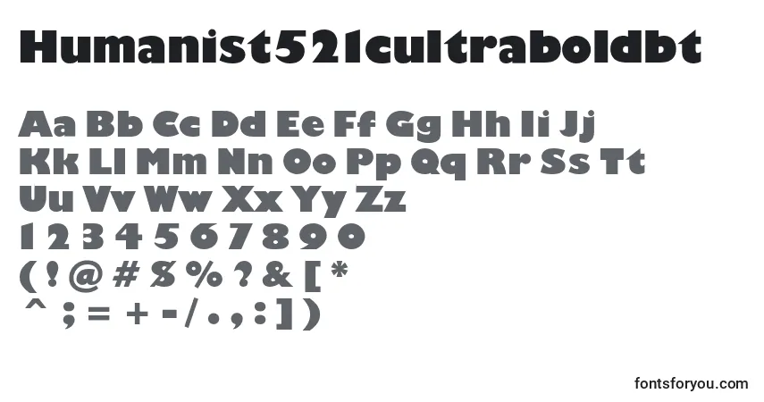 Шрифт Humanist521cultraboldbt – алфавит, цифры, специальные символы