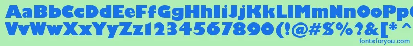 Шрифт Humanist521cultraboldbt – синие шрифты на зелёном фоне