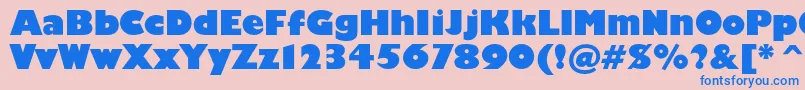 Humanist521cultraboldbt-fontti – siniset fontit vaaleanpunaisella taustalla