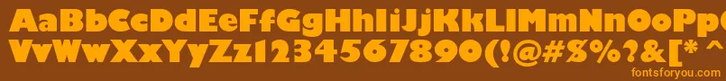 Humanist521cultraboldbt Font – Orange Fonts on Brown Background